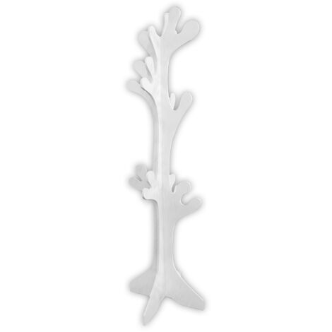 Lupia - Appendiabiti da Terra ALBERO WHITE in Legno 40x170 cm, BIANCO, 20 Ganci Arrotondati, Montaggio Facile, Design Shabby per Camera e Ingresso, Soggiorno, Ufficio