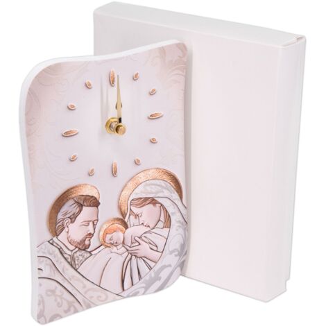 Lupia - Bomboniera con Scatola bianca OROLOGIO GEA da parete o tavolo in legno stampato THE KISS SHABBY 15x21 cm idea regalo per Matrimonio Cresima Comunione Battesimo Anniversario Compleanno
