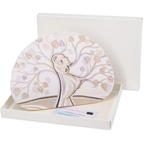 Lupia - Bomboniera con Scatola bianca Quadro in legno MEMORY ALBERO ABBRACCIO MIX 29x42 cm, idea regalo per Matrimonio Cresima Comunione Battesimo Anniversario Compleanno