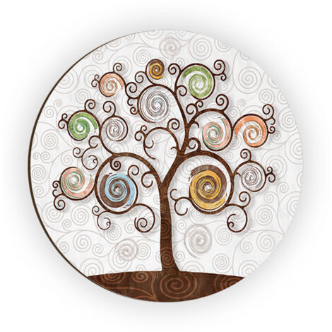 Lupia - Calamita, MAGNETI in Legno Set da 24 PEZZI D.4,5 cm TREE WHITE decorazione stampata Albero della vita, segnaposto ricordino regalo, bomboniera confettata, pensierino anniversario matrimonio