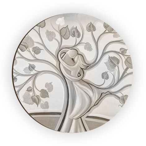 Lupia - Calamita, MAGNETI Legno Set da 24 PEZZI D.4,5 cm ALBERO ABBRACCIO MIX decorazione stampata segnaposto ricordino regalo bomboniera confettata, pensierino anniversario, amore famiglia Matrimonio