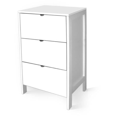 Lupia - Cassettiera Mobile Italy, Stile Minimal in Legno, 3 Cassetti, Adatta a Ogni Stanza, 39x29xH60 cm, organizer Colore Bianco