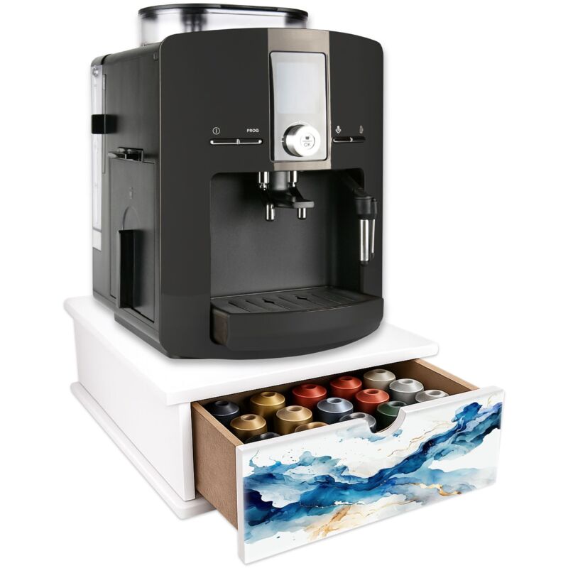 Lupia - Cassetto Porta Cialde Caffè e Porta Capsule 27x33x11 cm GOLDEN BLUE