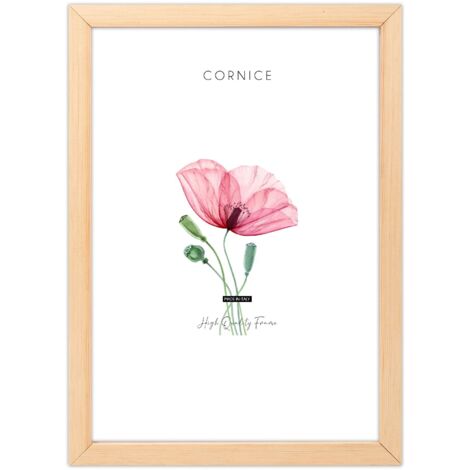 Lupia - Cornice portafoto da parete in Legno Naturale Grezzo NATURAL WOOD, Decorabile e da pitturare, Stile Rustico, Per Foto, Poster, Stampe, Made in Italy 50x70 cm