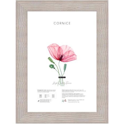 Lupia - Cornice portafoto in legno da parete shabby BOSTON BEIGE, per stampe, pergamene diplomi, poster, quadri moderni A3 29,7x42 cm