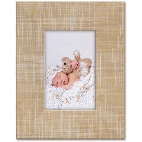 Lupia - Cornice Portafoto in Legno da tavolo FRAME BROWN Linee Grey 10x15 cm