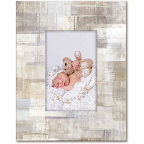 Lupia - Cornice Portafoto in Legno da tavolo FRAME WHITE Astratto 13x18 cm
