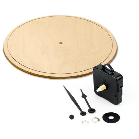 Lupia - Meccanismo Orologio Movimento al Quarzo con Pannello in Legno, Lancette Nere Ore e Minuti, Per Bricolage Fai da Te, Riparazioni