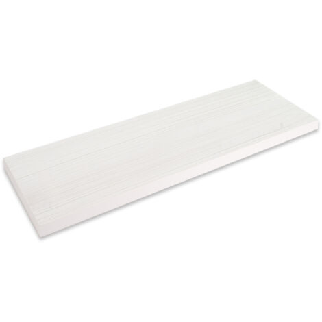 Lupia - Mensola da muro in Legno Bianca, scaffale da parete in MDF, montaggio a scomparsa per soggiorno, cucina, bagno, camera da letto 38x19,5x1,6 cm