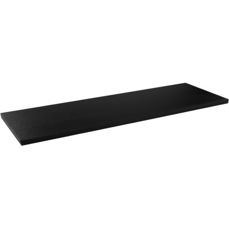 Lupia - Mensola da muro in Legno NERA, scaffale da parete in MDF, montaggio a scomparsa per soggiorno, cucina, bagno, camera da letto 80x19,5x1,6 cm