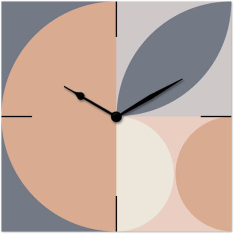 Lupia - Orologio da Parete in Legno ecologico, con stampa GEOMETRIC MOSAIC, 30x30 cm, Made in Italy, Movimento a Quarzo, Alimentato a Batteria non inclusa, Adatto a Tutti gli Stili di Casa