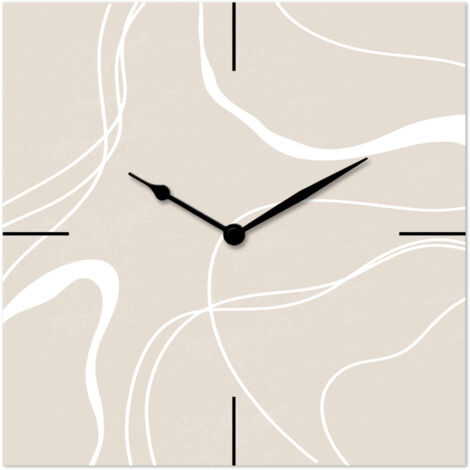 Lupia - Orologio da Parete in Legno ecologico, con stampa ORGANIC ABSTRACT BEIGE, 30x30 cm, Made in Italy, Movimento a Quarzo, Alimentato a Batteria non inclusa, Adatto a Tutti gli Stili di Casa