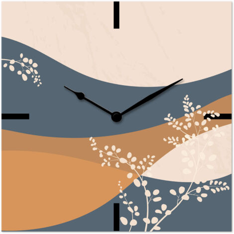 Lupia - Orologio da Parete in Legno ecologico, con stampa ORIENTAL STYLE BEIGE, 30x30 cm, Made in Italy, Movimento a Quarzo, Alimentato a Batteria non inclusa, Adatto a Tutti gli Stili di Casa