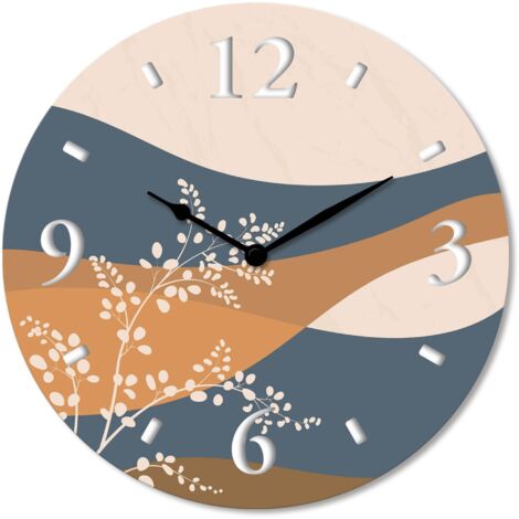 Lupia - Orologio da Parete in Legno ecologico, con stampa ORIENTAL STYLE BEIGE, 32x32 cm, Made in Italy, Movimento a Quarzo, Alimentato a Batteria non inclusa, Adatto a Tutti gli Stili di Casa