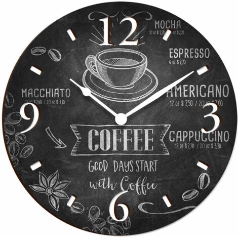 Lupia - Orologio da parete lavorato in Legno 32x32 cm Blackboard