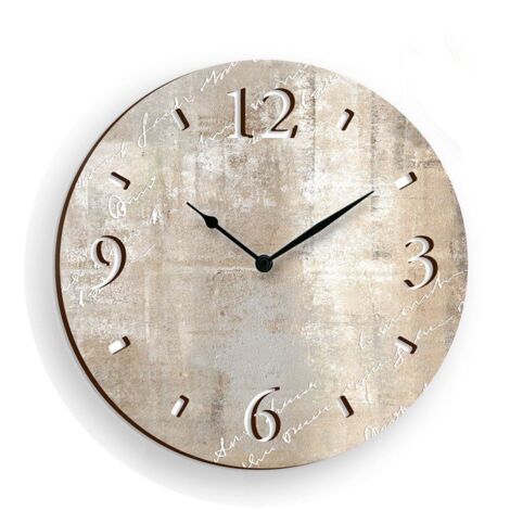 Lupia - Orologio da parete lavorato in legno cm 32X32 MEMORY BROWN