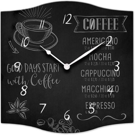 Lupia - Orologio decorativo sagomato in legno NEW cm 38X38 WHITE BLACKBOARD