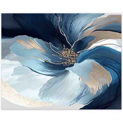 Lupia - Quadro Copri Cassaforte Tela ABSTRACT FLOWER, decorazione moderna per nascondere Quadri Elettrici, Contatori, Modem, Cotone con Telaio Legno, varie dimensioni senza cerniera 50x40 cm
