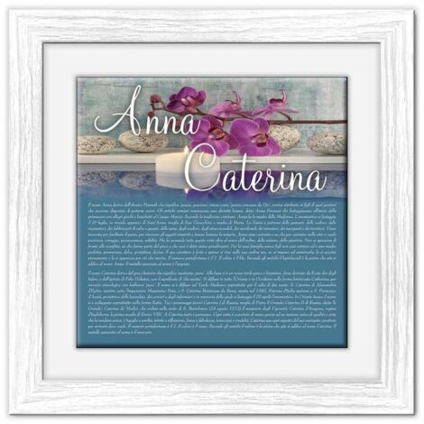 Lupia - Quadro mattonella Ceramica Modern White 29x29 cm con significato del nome Anna Caterina