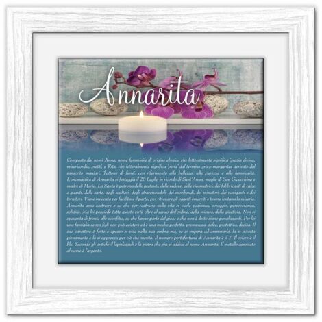Lupia - Quadro mattonella Ceramica Modern White 29x29 cm con significato del nome Annarita