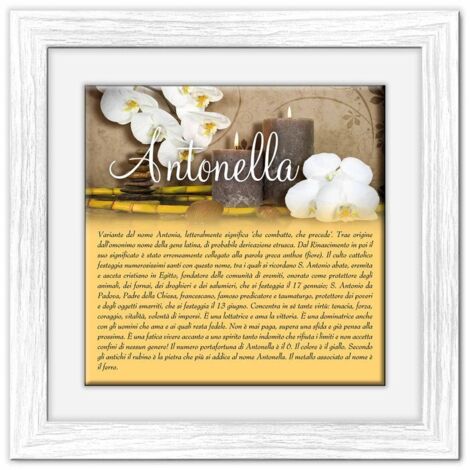 Lupia - Quadro mattonella Ceramica Modern White 29x29 cm con significato del nome Antonella