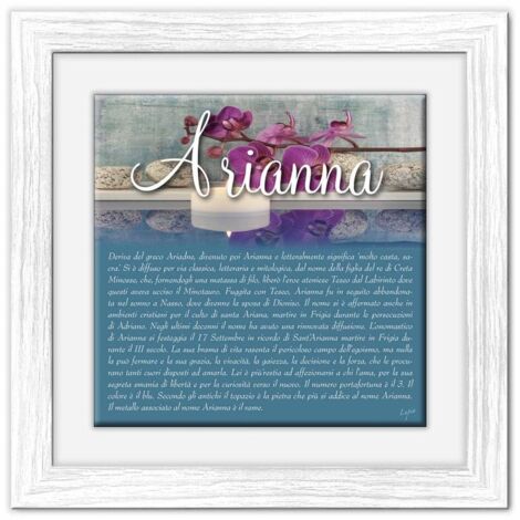 Lupia - Quadro mattonella Ceramica Modern White 29x29 cm con significato del nome Arianna