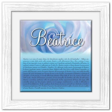 Lupia - Quadro mattonella Ceramica Modern White 29x29 cm con significato del nome Beatrice