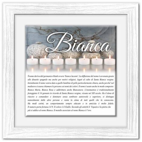 Lupia - Quadro mattonella Ceramica Modern White 29x29 cm con significato del nome Bianca