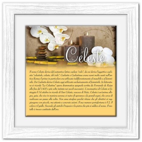 Lupia - Quadro mattonella Ceramica Modern White 29x29 cm con significato del nome Celeste