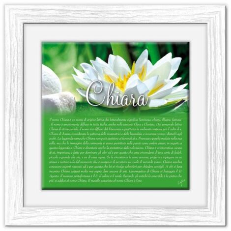 Lupia - Quadro mattonella Ceramica Modern White 29x29 cm con significato del nome Chiara