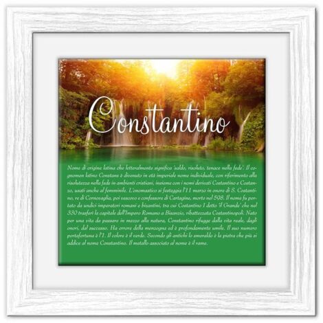 Lupia - Quadro mattonella Ceramica Modern White 29x29 cm con significato del nome Constantino