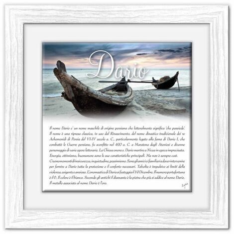 Lupia - Quadro mattonella Ceramica Modern White 29x29 cm con significato del nome Dario