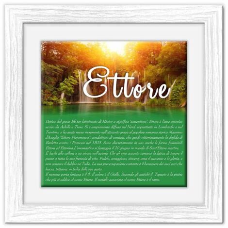 Lupia - Quadro mattonella Ceramica Modern White 29x29 cm con significato del nome Ettore