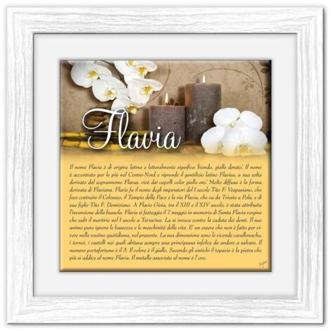 Lupia - Quadro mattonella Ceramica Modern White 29x29 cm con significato del nome Flavia