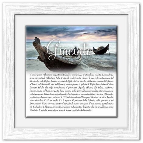 Lupia - Quadro mattonella Ceramica Modern White 29x29 cm con significato del nome Giacinto