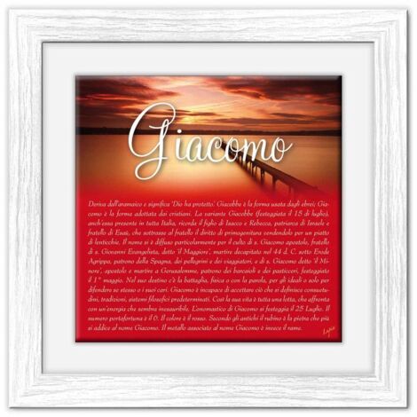 Lupia - Quadro mattonella Ceramica Modern White 29x29 cm con significato del nome Giacomo