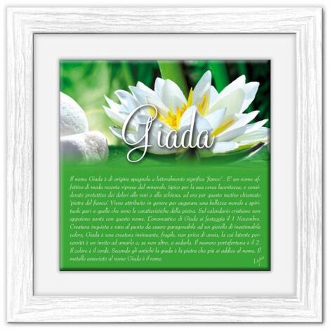 Lupia - Quadro mattonella Ceramica Modern White 29x29 cm con significato del nome Giada