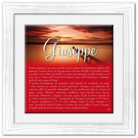 Lupia - Quadro mattonella Ceramica Modern White 29x29 cm con significato del nome Giuseppe