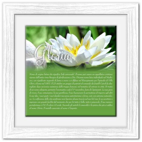 Lupia - Quadro mattonella Ceramica Modern White 29x29 cm con significato del nome Gloria
