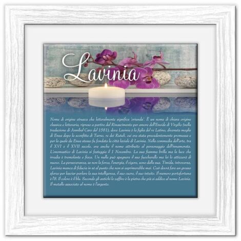 Lupia - Quadro mattonella Ceramica Modern White 29x29 cm con significato del nome Lavinia