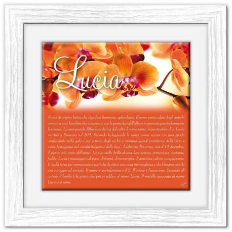 Lupia - Quadro mattonella Ceramica Modern White 29x29 cm con significato del nome Lucia
