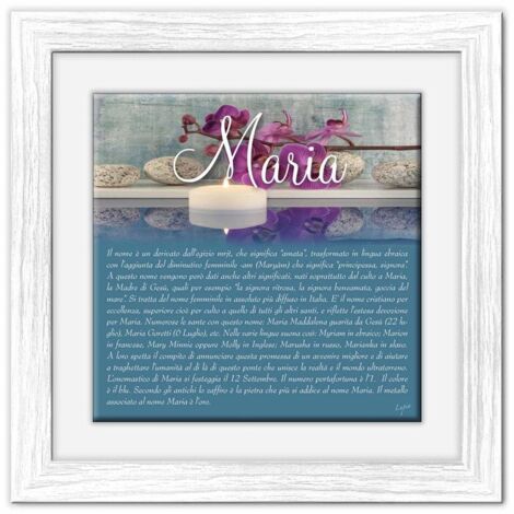 Lupia - Quadro mattonella Ceramica Modern White 29x29 cm con significato del nome Maria