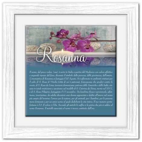 Lupia - Quadro mattonella Ceramica Modern White 29x29 cm con significato del nome Rosanna