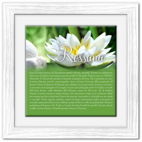 Lupia - Quadro mattonella Ceramica Modern White 29x29 cm con significato del nome Rossana