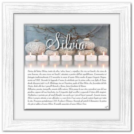 Lupia - Quadro mattonella Ceramica Modern White 29x29 cm con significato del nome Silvia