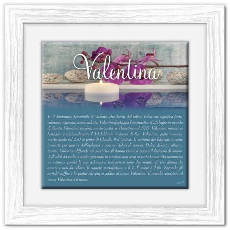 Lupia - Quadro mattonella Ceramica Modern White 29x29 cm con significato del nome Valentina