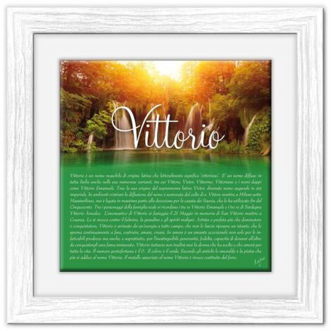 Lupia - Quadro mattonella Ceramica Modern White 29x29 cm con significato del nome Vittorio