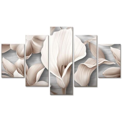Lupia - Quadro moderno 5 pezzi su tela Grande Vogue 105x160 cm Flower Graphics Mix