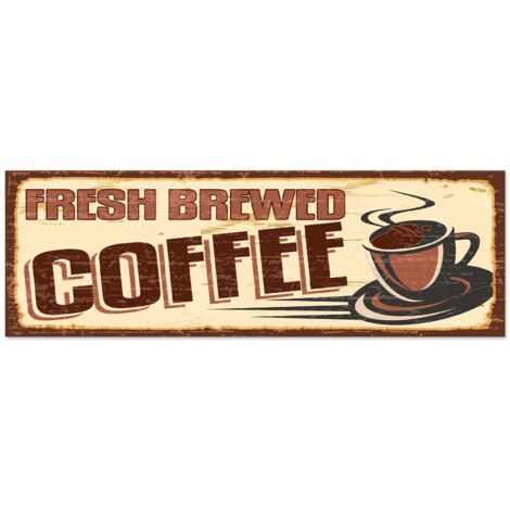Lupia - Quadro moderno Canvas World FRESH BREWED COFFEE 20x60 cm, Stampa su Tela Telaio in Fibra di Legno, Stampa Stile Vintage, Decorazione Cucina Sala da Pranzo bar hotel ristorante pizzeria, Retrò