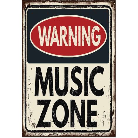 Lupia - Quadro moderno Canvas World WARNING MUSIC 24x35 cm, Stampa su Tela Telaio in Fibra di Legno, Stampa Stile Vintage, Decorazione Cucina Sala da Pranzo bar hotel ristorante pizzeria, Retrò